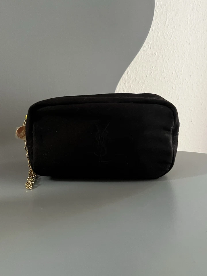Vintage YSL Parfüm schwarze Stofftasche, Clutch Yves Saint Laurent, unbenutzt - Bild 1 von 4