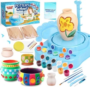 Insnug Mini Kids Pottery Wheel: Complete Painting Kit for Small, Blue - Picture 1 of 7