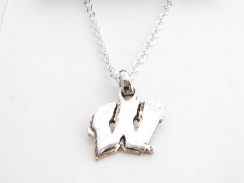 Wisconsin Badgers Silver Chain Womens Necklace Jewelry UW Officially Licensed Cover