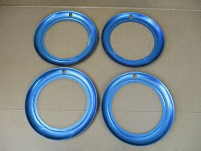 Oldtimer NSU BMW Opel Ford Fiat Radzierring Radkappe blau hub cap SET Neu - Bild 1 von 4