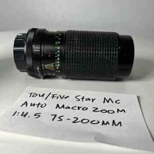 TOU Five Star MC Auto Macro Zoom 1:4.5 75-200mm lens - Picture 1 of 8
