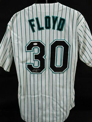 Camiseta Cliff Floyd Florida Marlins Firmada Personalizada JSA Autenticada Foto 1 de 4