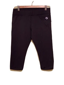 Lorna Jane Black Cropped Leggings Size Medium M Gym Yoga Running EUC - Picture 1 of 5