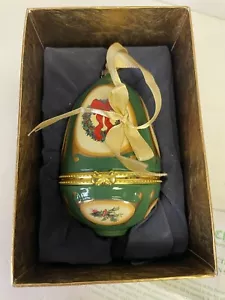Vintage Mr Christmas Musical Emaille Schmuck Box/Ei - Bild 1 von 5