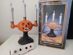 Vintage Gemmy Halloween Factory Kürbis Kandelaber - Blasform Spuk 1995 Requisite - Bild 1 von 17