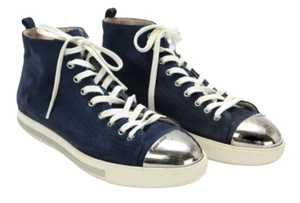 MIU Sneakers Women's EU 39 Ankle Lace Up Metal Front Blue Casual - Picture 1 of 13
