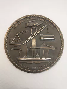 National Metal & Steel Corp. Terminal Island Calif Brass Plaque 9" Diameter 5 lb - Picture 1 of 3