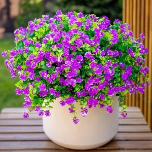 UV Resistant Artificial Flowers 12 PCS Outdoor Faux Plants Decor - Picture 1 of 9