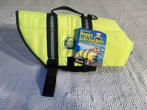 Paws Aboard Doggy Life Jackets Vest Size Medium Bright Yellow Reflective Strips - Picture 1 of 19