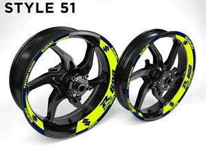 Suzuki GSX-R 600 Motorcycle Wheel Rim Wrap Decal Stickers For 17 Inch Wheels - Picture 1 of 16