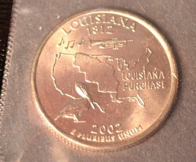 2002 P LOUISIANA STATE QUARTER  Choice Unc  in Mint Cello   - Image 1 of 2