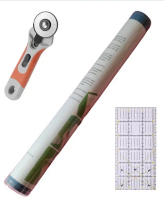 Rollo de agarre invisible, cortador giratorio, juego de reglas de pie de retazos de costura transparente Foto 1 de 4