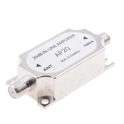 Satellite 20dB In-line Amplifier 950-2150MHz Signal Booster For Antenna - Image 1 of 4