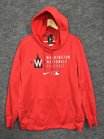 Nike Washington Nationals Baseball Hoodie Sweatshirt Dri-Fit Men’s L Team Issued Cover