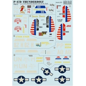 Print Scale 72-173 Decal für Flugzeug 1:72 Thunderbolt P 47 D Razorback Aces - Bild 1 von 24