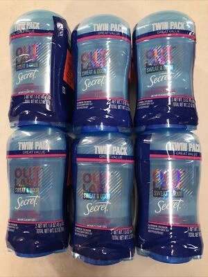 Paquete de 12 gel transparente Secret OutLast Sweat & Odor 48 horas 1,6 OZ cada uno 10/23  Foto 1 de 3