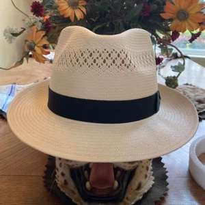Tommy Bahama Herren Shantung Stroh Fedora Hut belüftet Panama schattig Kentucky Derby - Bild 1 von 5