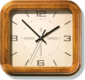 ® Rectangular Wooden Wall Clock – 16 Inch Large Vintage Wall Clock with Solid El - Picture 1 of 7