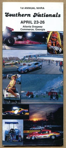 Original 1st Annual 1981 NHRA Southern Nationals Atlanta Race Ticket Brochure Cover