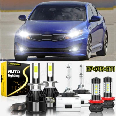 Combo faros LED HID haz alto/bajo para Kia Optima 2014 2015 kit de bombillas antiniebla Foto 1 de 4