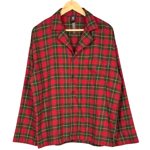 Savage X Fenty Pajama Top Mens Sleep Flannel Feels Plaid Relaxed Fit Medium - Picture 1 of 8
