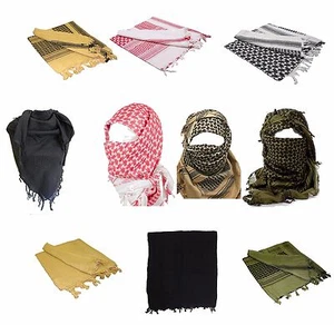 100% Cotton SHEMAGH HEADSCARF - Colour Option - Military Keffiyeh Arab Army Wrap - Picture 1 of 20