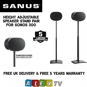 Sanus WSSE3A2 schwarzes Paar höhenverstellbare Lautsprecherständer für Sonos Era 300™ - Bild 1 von 10