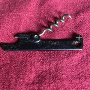 Abridor de botellas Vaughan vintage, tornillo de corcho, Chicago, metal negro ¡NO etiquetado! - Imagen 1 de 5