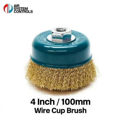 TOTAL 4inch / 100mm - Wire Cup Brush Wheel - M14 Angle Grinder