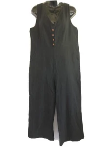 NWT Ecowish Romper XLarge Women's Black Crop Jumpsuit - Picture 1 of 5