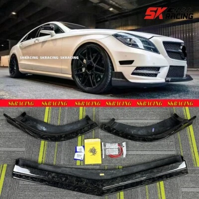 Alerón labial de parachoques delantero de fibra de carbono forjado 3X para Mercedes Benz W218 CLS63 Foto 1 de 4