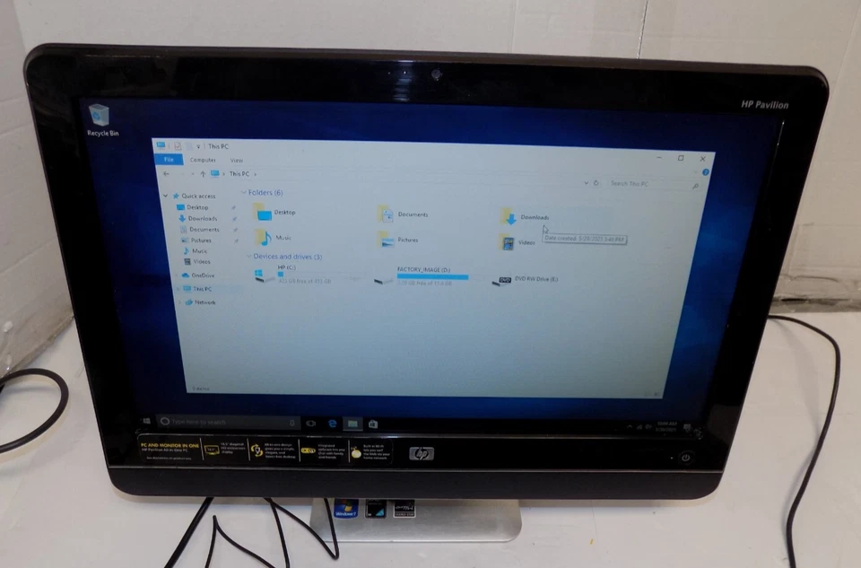 HP MS213 All-In-One Computer 500gb HDD 4gb Ram AMD Athlon X2 Windows 10 - Image 1 of 4