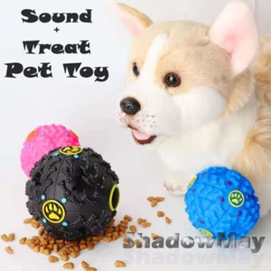 Pet Cat Dog Toy Treat Ball Interactive Chew IQ Food Dispenser Sound Play Ball - Picture 1 of 14
