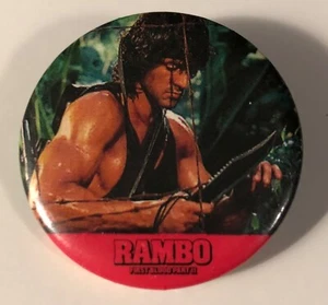 1985 Rambo First Blood II Sylvester Stallone Movie Button Badge Pin Pinback - Picture 1 of 5