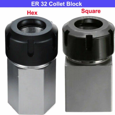 ER 32 Hex Square Collet Block Spring Chuck Holder CNC Lathe Milling Grinders CI - Image 1 of 4
