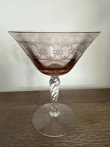Vintage Fostoria Etched Spartan Orchid Champagne Tall Sherbet Glass 5 1/8" - Picture 1 of 8