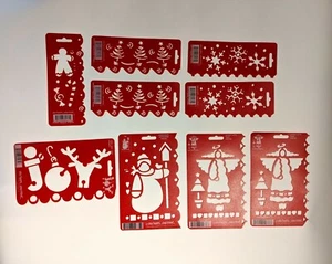 Lot of 9 Plastic Stencils Christmas, Holidays One Heart One Mind NOS - Picture 1 of 11