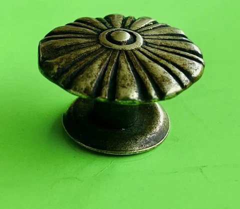 Antique Hardware French Victorian Flower Drawer Knob Pull Cabinet Knob Brass Cover