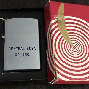 Accendino pubblicitario Idealine vintage CENTRAL SOYA CO. INC. Giappone grande scintilla - Foto 1 di 7