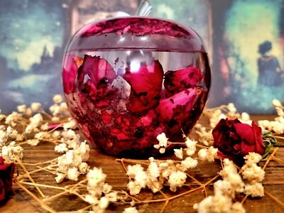 Rosenblatt Apfel Statue Tischdeko Obst rot Ornamente - Handarbeit - Bild 1 von 4