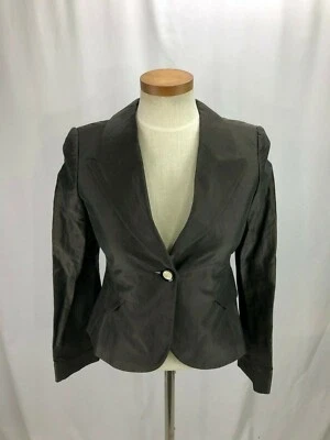 Blazer para mujer Emporio Armani mezcla de seda marrón 4 Foto 1 de 4
