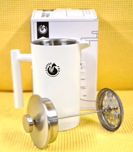 Luxus French Press Kaffeezubereiter - WEIß- 350 ml --Retourenware-- - Bild 1 von 2