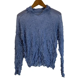 ISSEY MIYAKE Tops, long sleeves, collared, stretch, shirred, plain, made in Japa - Picture 1 of 6