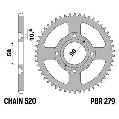 Corona PBR Z46 denti passo 520 in Acciaio Honda CB175K 1974-1977 Foto 1 de 4