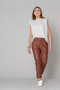 Oakwood pantalon en cuir modèle jogpant gift wine taille S neuf - Imagen 1 de 13