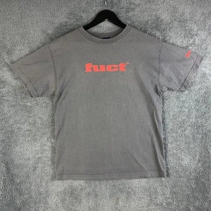 Vintage FUCT T-Shirt Mens Medium Logo Black Faded Skater 90s USA - Picture 1 of 11