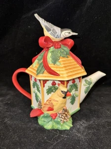 LENOX Winter Greeting Everyday Catherine McClung Octagon Teapot NWT NEW IN BOX - Picture 1 of 20