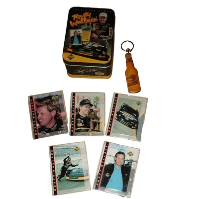 5 cartas de coleccionista de metal de cubierta superior oxidada Wallace / llavero de cerveza mgd  Foto 1 de 3