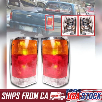 PAR DE LUCES TRASERAS LÁMPARA BORDE CROMADO PARA PICKUP MAZDA B2000 B2200 B2600 1985-1998 Foto 1 de 4