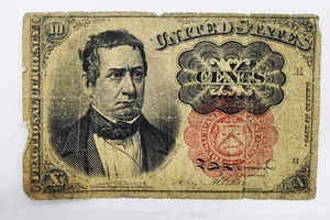 Low Grade Cull 1874 Ten Cent 10c Fractional Note US Currency A37 - Picture 1 of 2